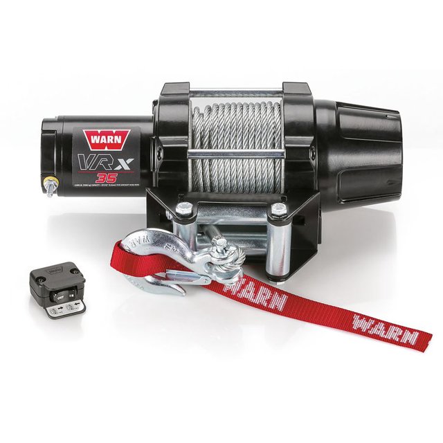 Warn Winch 101035 VRX; Vehicle Mounted; ATVs and Side By Sides; Waterproof; 12 Volt; 3500 Pound Line Pull Capacity; 50 Foot x 7/32 Inch Steel Rope; Roller Fairlead
