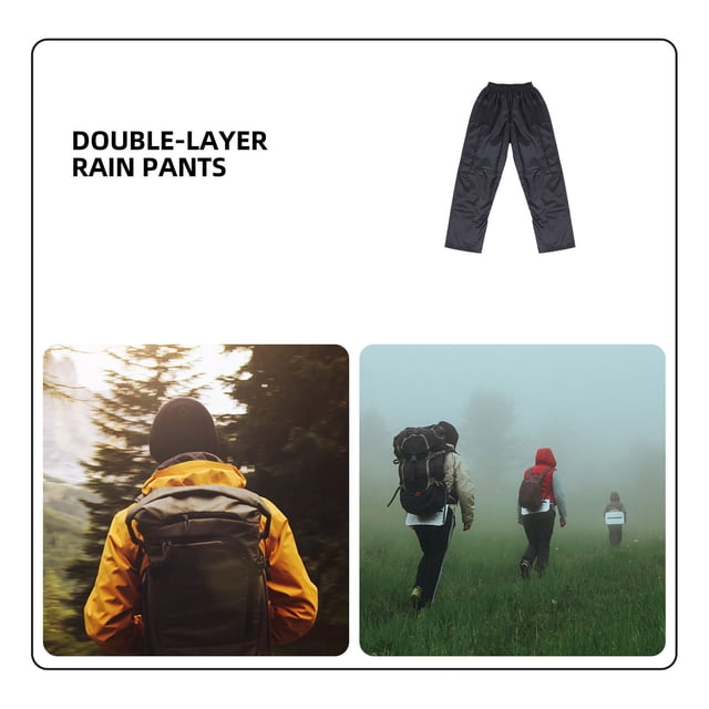 BESTYASH Pantalon de Pluie Protecteur Noir Durable pour Travail en Extérieur, Cyclisme et Randonnée