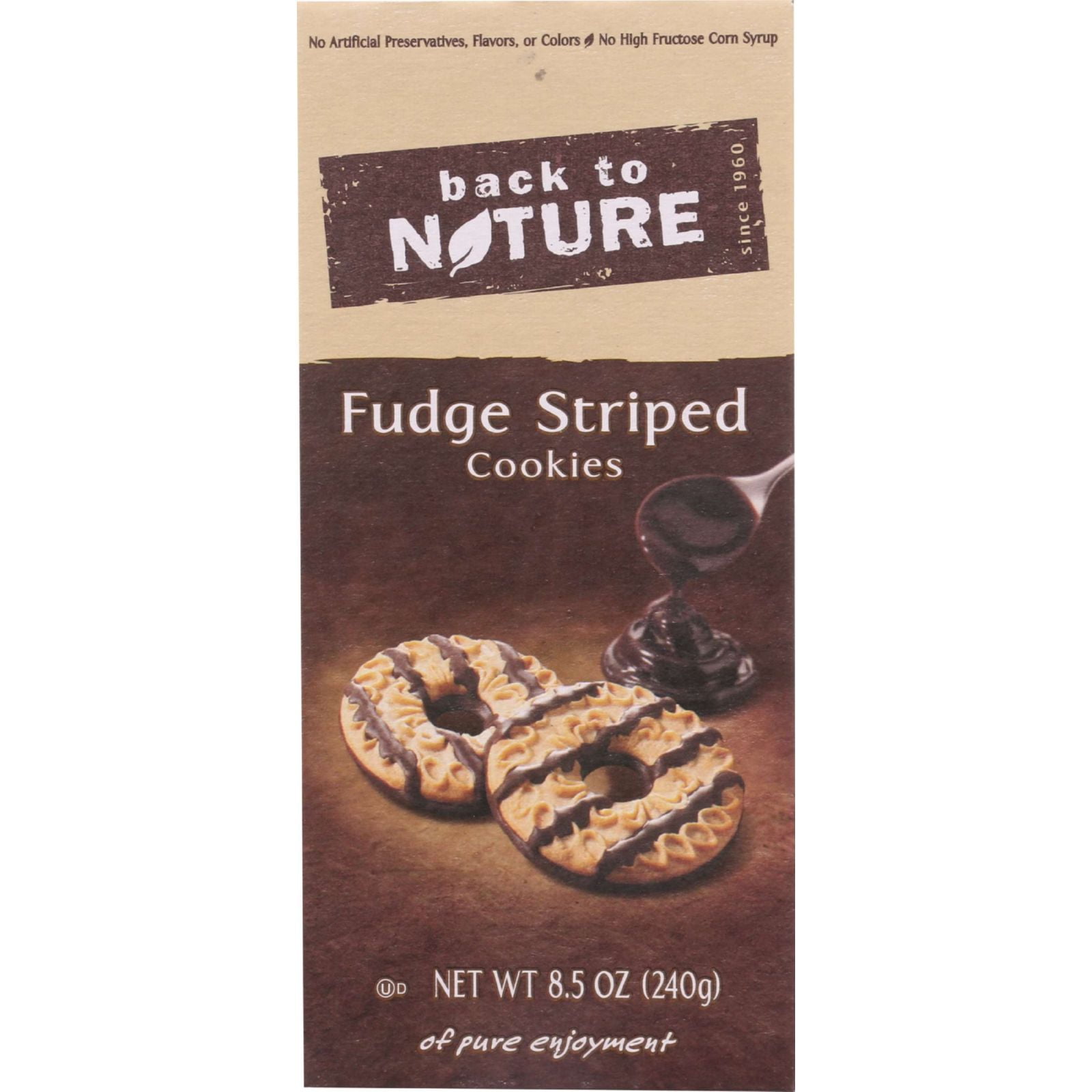 Back To Nature Cookies Fudge Striped Shortbread 8.5 oz case of 6 by