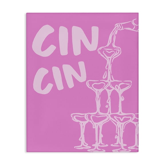 Stupell Industries Contemporary Pink Champagne Tower Canvas Art, 16 x 20, by House of Lulu