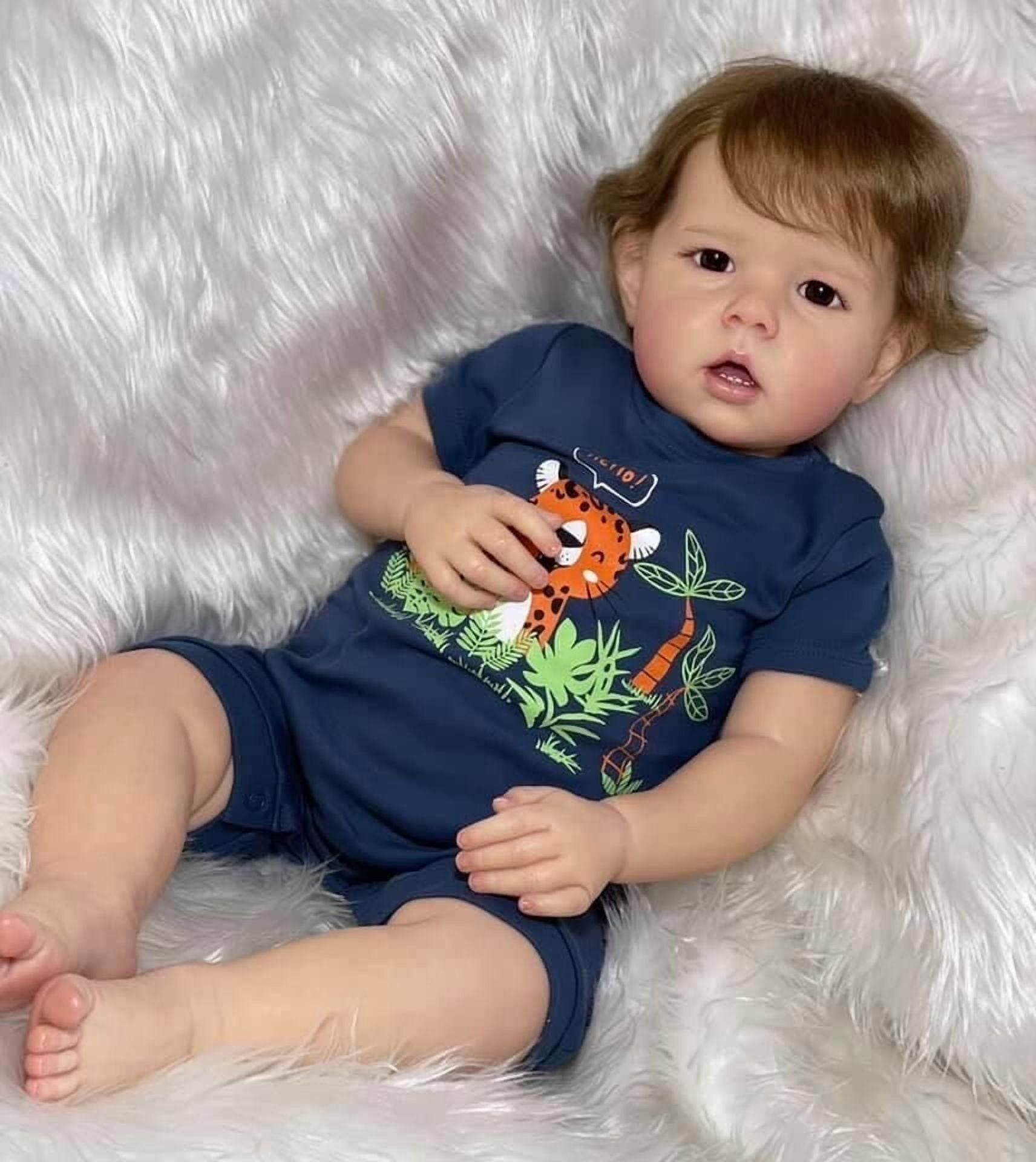 iCradle Lovely Reborn Baby Dolls Boys Adorable 19 inch 48cm Soft Full Body Vinyl Realistic Newborn Baby Doll Boy That Look Real Life Baby Dolls Toy for Kids Ages 3+