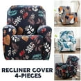 thumbnail image 1 of PENGXIANG Ensemble de 4 Housses de Fauteuil Inclinable Imprimées Housse Extensible pour Canapé Simple et Sofa, 1 of 8