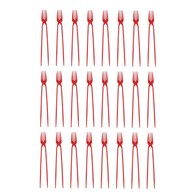 Combo de tenedor y palillos,Palillos Tenedor En 1 Funcional,Tenedor Palillo Utensilio Combo Picnic Al Aire Libre,Palillos Vajilla Integrada Utensilios Viaje,Tenedores para ensalada Equipo rojo