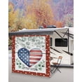 thumbnail image 5 of 4th of July RV Awning Sun Shade Screen 9'X7' Patriotic Love Heart Mesh Sunscreen Star Eucalyptus Leaves Awning Shade Screen with Zipper UV Blocker Completed Kits for RV Motorhome Camper, 5 of 7