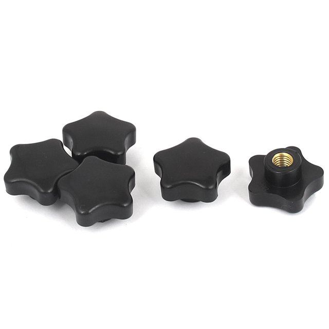 Unique Bargains M10 Female Thread 39mm Plastic Star Head Screw On Type Clamping Knob 5pcs