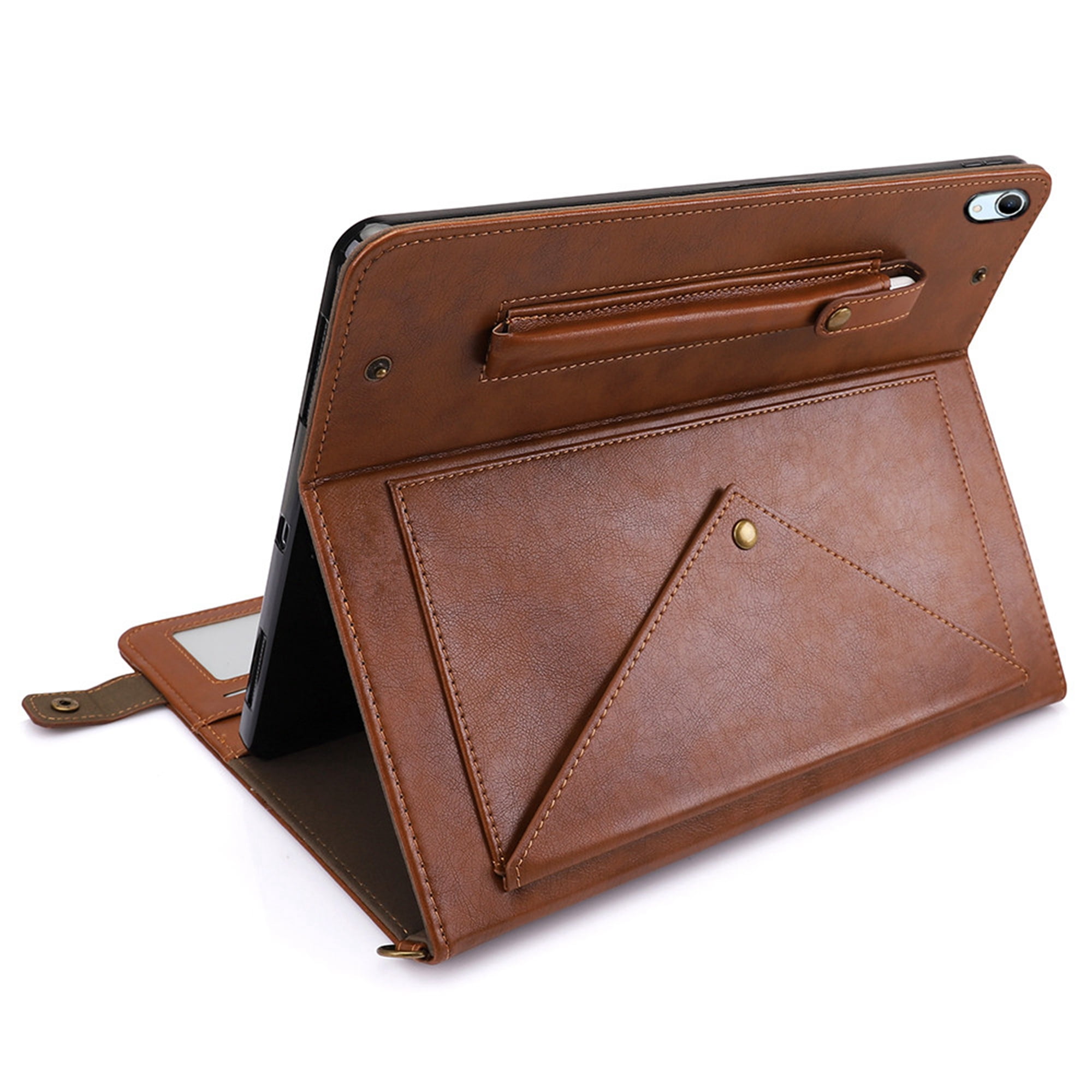 Dteck for iPad 10th Generation Case 10.9 Inch 2022, Premium PU Leather Business Folio Stand Cover with Apple Pencil Holder, 
Crossbody iPad Case with Card Wallet Envelope Pocket, Brown