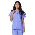 thumbnail image 2 of Adar Universal Women's Scrub Set – Snap Front Scrub Top and Multi Pocket Scrub Pants - 906 - Ceil Blue - 4X, 2 of 7