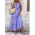 thumbnail image 3 of Vestido Maxi PRETTYGARDEN con Nudo, Un Hombro, Sin Mangas, Talla L - Azul Rosa, 3 of 7