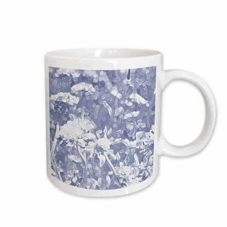 

3dRose Denim Blue Floral Expression Art Ceramic Mug 11-ounce