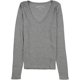 thumbnail image 2 of Aeropostale - Playera bÃ¡sica acanalada Seriously Soft para mujer, gris, grande Aeropostale Camiseta bÃ¡sica, 2 of 2