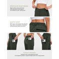 thumbnail image 5 of Hiauspor Convertible Pants for Women Zip off Cargo Hiking Capri Stretch Quick Dry Green XS, 5 of 9