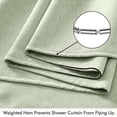 thumbnail image 4 of Extra Long Fabric Shower Curtain, 108 Inch Long Linen Textured Heavy Duty Cloth Shower Curtain Set with 12 Metal Hooks, Waterproof Decor Machine Washable for Bathroom Hotel, 72x108, Sage Green, 4 of 14