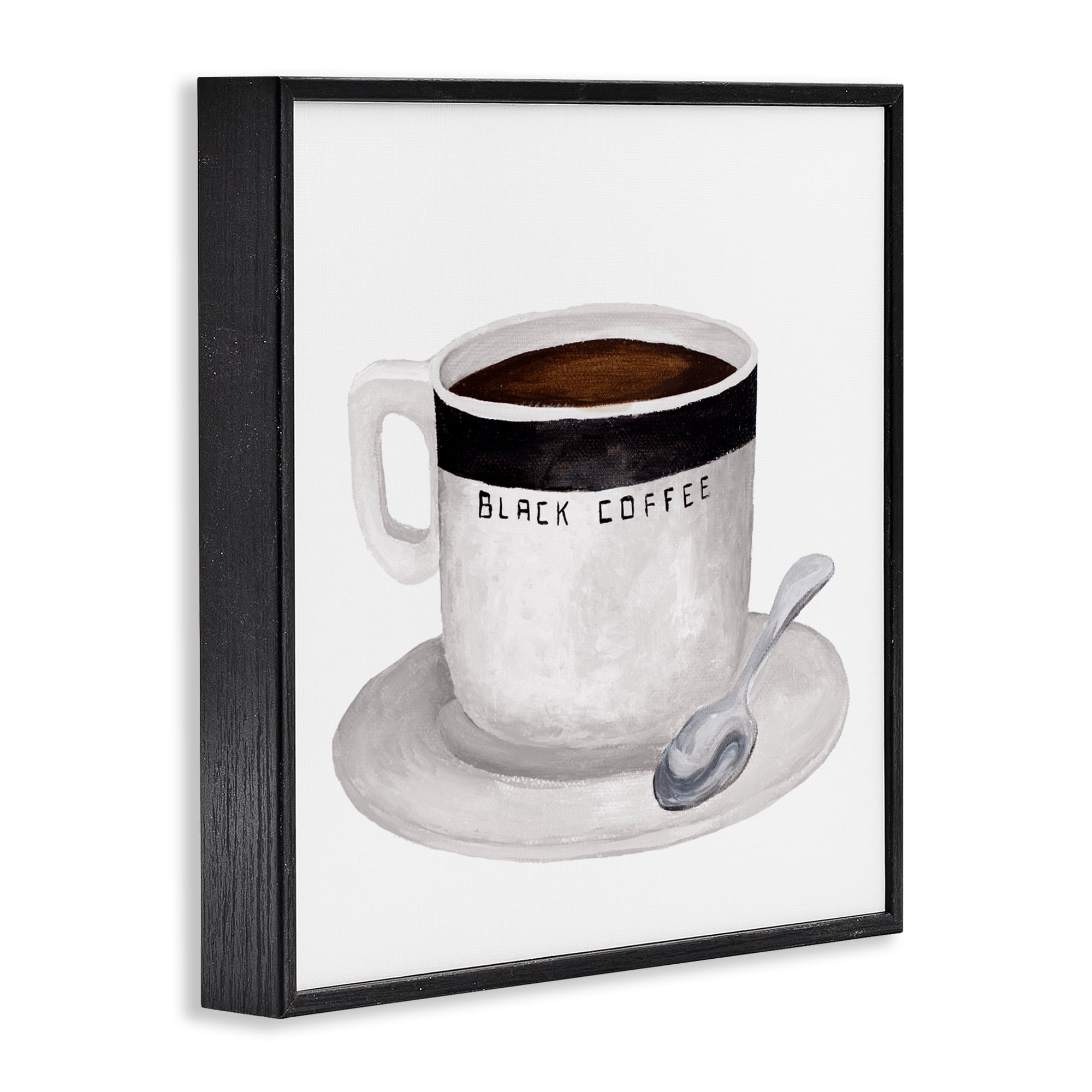 Stupell Industries Black Coffee Mug Black Framed Giclee Art, design by Elizabeth Medley