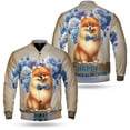 thumbnail image 3 of Pomeranian Proud Dad Happy Father's Day All Over Print 3D Baseball Jacket Pom Dog Lover Gifts Bomber Jacket Softball - 02008, 3 of 6