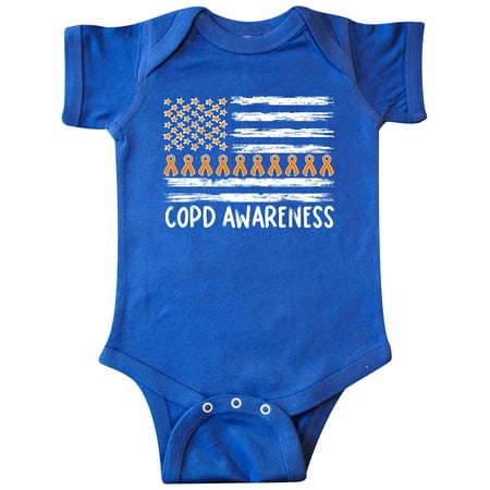 

Inktastic COPD Awareness Orange Ribbons and Flag Gift Baby Boy or Baby Girl Bodysuit
