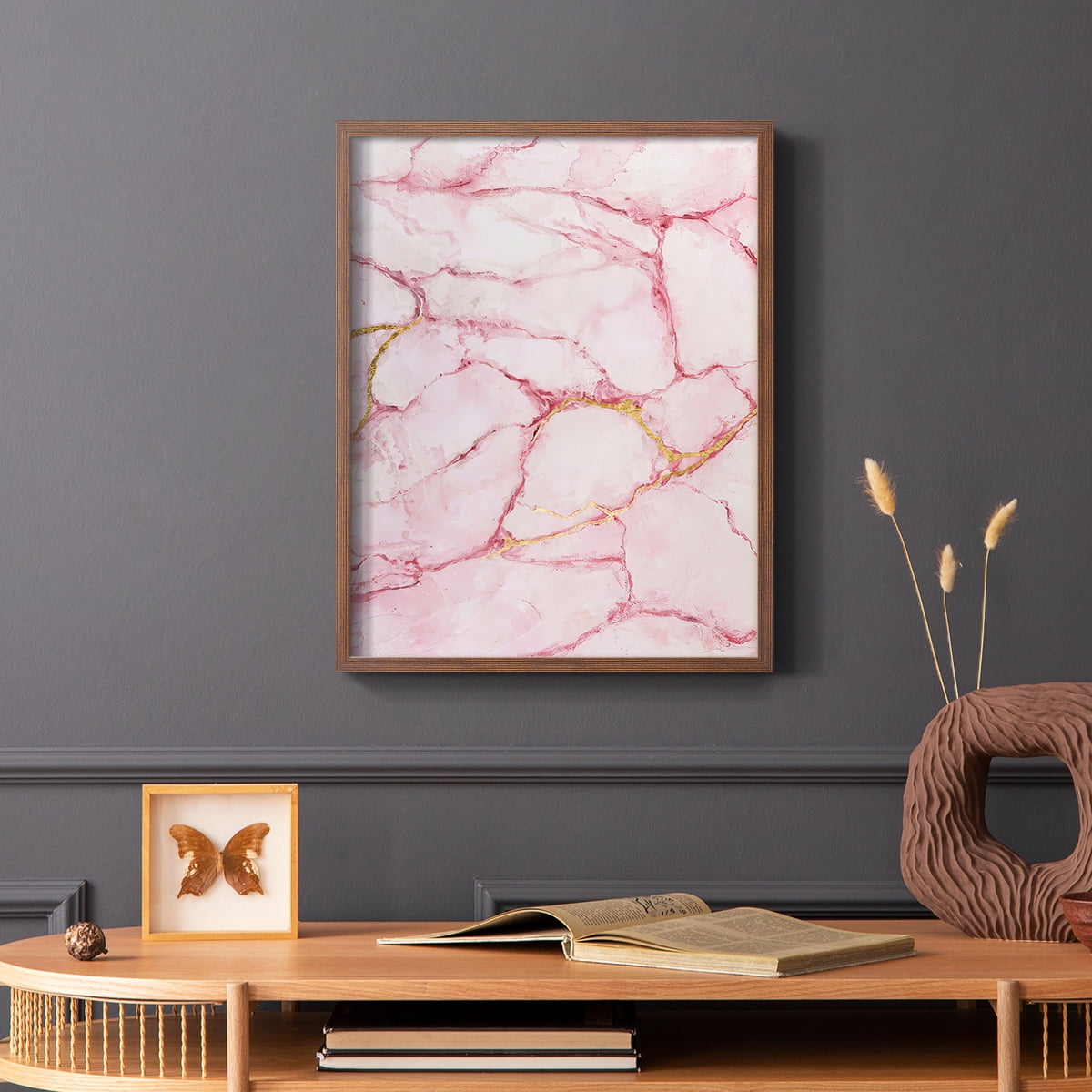 Rose Marble I in Brown Solid Wood 8 x 10 Framed Print