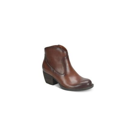Born Leather Boots - Born Womens Carmel Leather Closed Toe Ankle Fashion Boots, Brown, Size 8.5