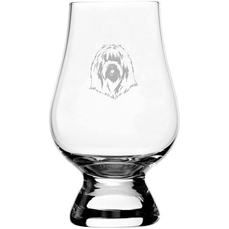 

South Russian Ovcharka Dog Themed Etched 6.5oz Glencairn Whisky Glass