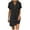 Black, variant on TSADFHJI Sequin Skirt Plus Size Women's Fashionable All Buckle V Neck Cold Shoulder Ruffled Sleeve Solid Color Dress L