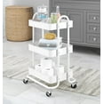 thumbnail image 2 of Whitmor 3-Tier Rolling Metal Cart - White, 2 of 5