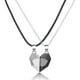 thumbnail image 2 of Collar Medio Corazón Regalo simple Imán Suéter Cadena Collares pendientes para Pareja Amistad Boda Navidad Cumpleaños Blanco negro, 2 of 7