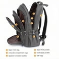 thumbnail image 2 of WANDF Laptop Backpack with 3 Zipper Main Bags, Lifestyle Dome Backpack Daypack with 2 Side Pockets,1 Front 1 Back Zipper Pocket, Weekend Bag for Travel,Camping and Hiking(Gray Bag), 2 of 7