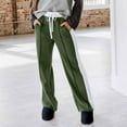 thumbnail image 2 of Casual Womens Sweatpants Lounge Pant Fashion Solid Color Pockets Outwear Wide Leg Drawstring Long Pants Trousers for Women, 2 of 9