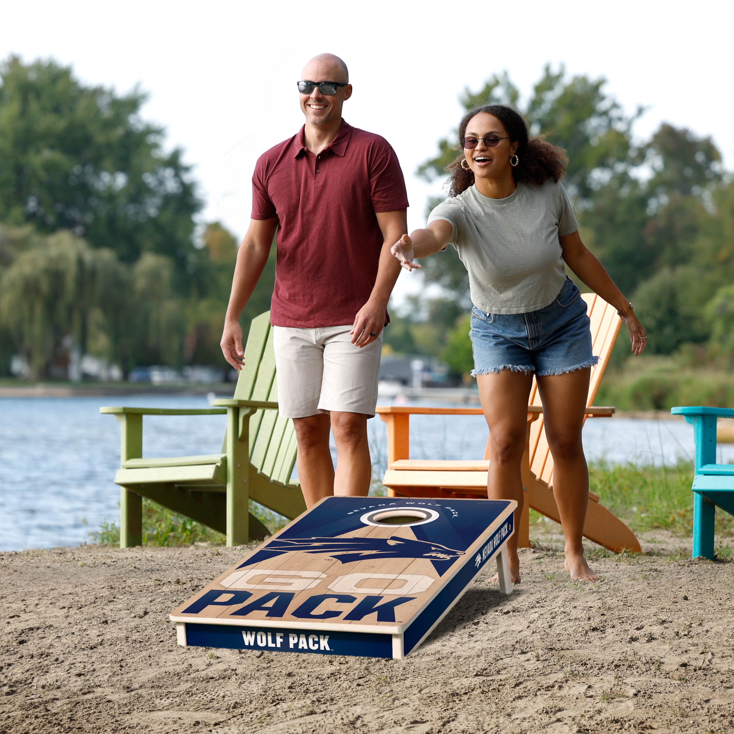 YouTheFan NCAA Nevada Wolf Pack 2X4 Slogan Series Cornhole NO BAGS