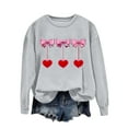 thumbnail image 4 of Valentines Day Crewneck Sweatshirts Womens Cute Valentine Sweater Pullover Long Sleeve Heart Bow Holiday Outfits, M Gray, 4 of 5