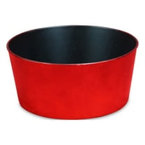 Contemporary Home Living 11.5" Red and Black Round Tapered Planter
