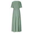 thumbnail image 6 of Wiyuqeen Maxi Dresses for Women V Neck Short Sleeve A Line Dresses Solid Smocked Tiered Dresses Lightweight Summer Holiday Dresses, 6 of 7