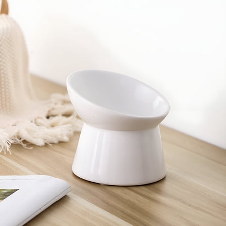 ACDANC Raised Cat Food Bowl - Tilted Ceramic Pet Bowls for Comfort Elevated Feeder