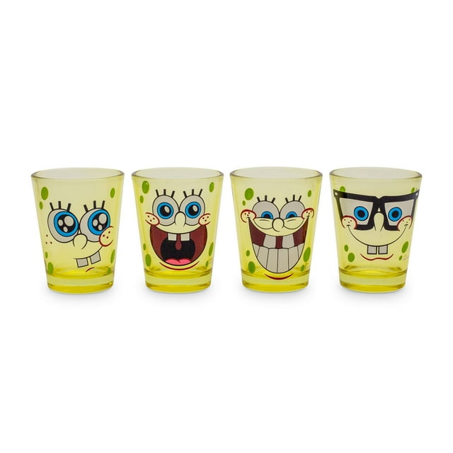 Juego de minivasos Silver Buffalo Nickelodeon Bob Esponja, paquete de 4