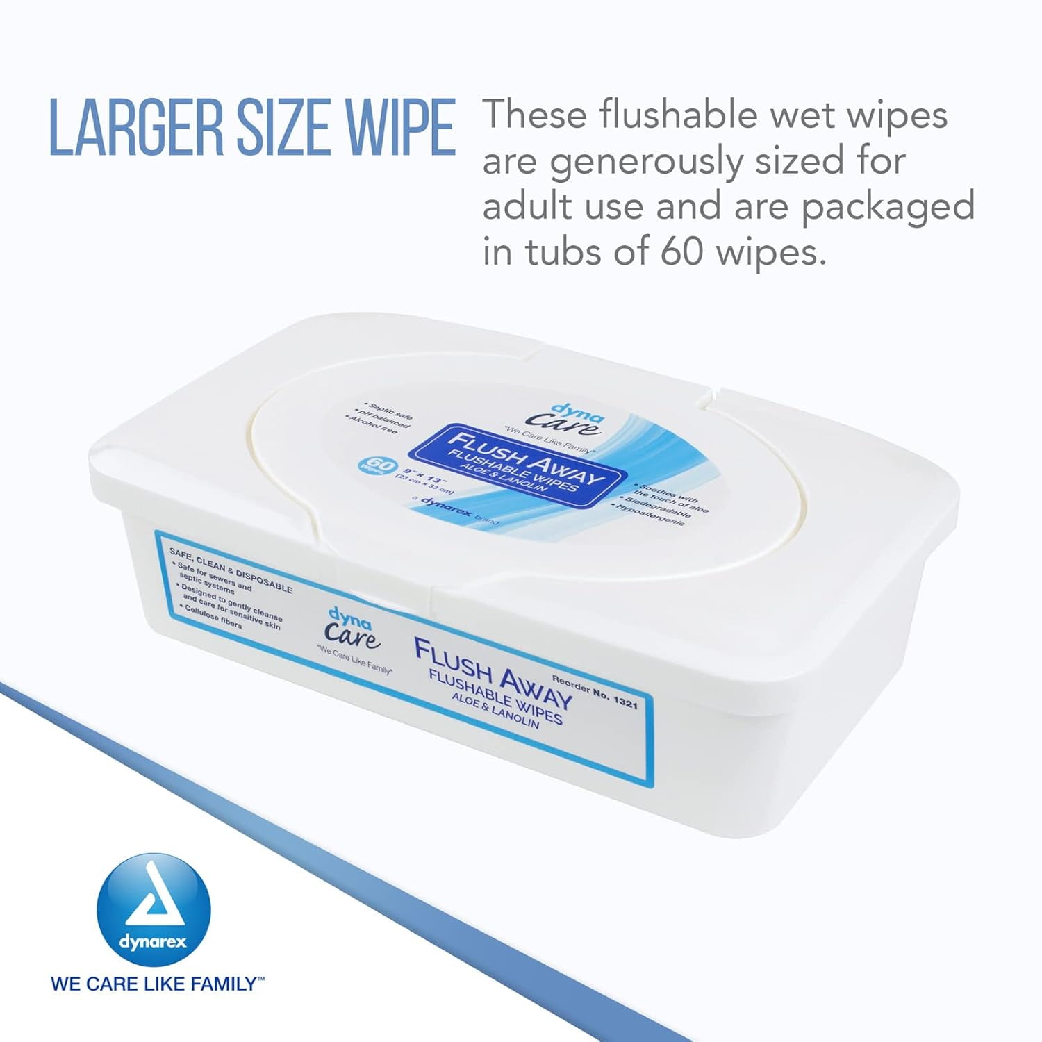 Flush Away Adult Flushable Personal Wipe 9 x 13", 9 Pack 540 Wipes