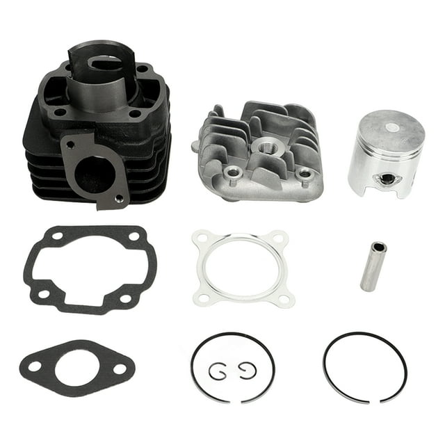 Kit de pistón de cilindro de 11 Uds., juego de reconstrucción de extremo superior de aleación de aluminio de 47mm de diámetro para motor Jog 50cc de 2 tiempos 1E40QMB