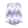 thumbnail image 5 of Jewelreauty Women Long Sleeve V Neck Shirts Striped Pullover Casual Button Cozy Tops Lightweight Outdoor Blouses (S, Purple), 5 of 5