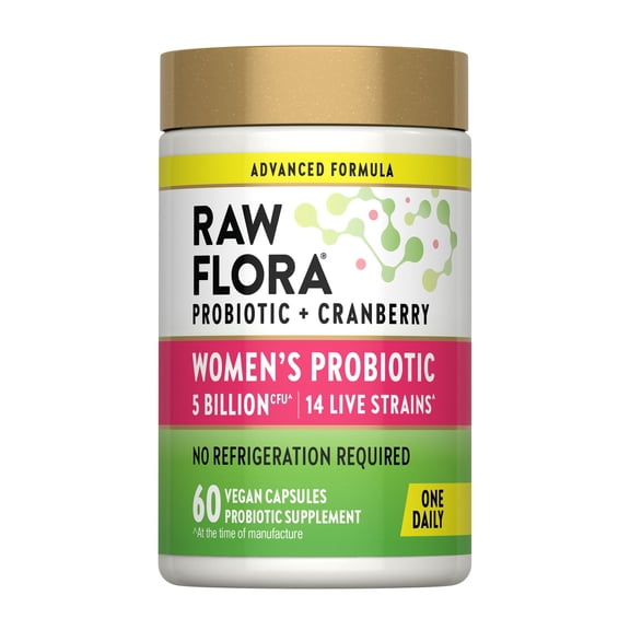 Probiotics for Women | with Cranberry | 5 Billion CFU | 60 Capsules | Vegan & Gluten Free | by Raw Flora