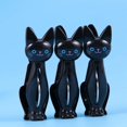thumbnail image 2 of 4 pinzas de plástico creativas con forma de gato para colgar la ropa, pinzas para toallas de playa, pinzas de sellado para el hogar (negras), 2 of 5