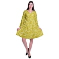 thumbnail image 2 of Moomaya Robe Courte Évasée Imprimée de Designer, Manches Longues, Tunique en Velours, Robes pour Femmes, 2 of 6