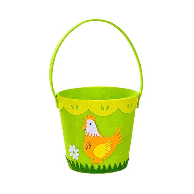 Pompotops Easter Decorations Easter Round Portable Non-woven Bucket Easter Decorations Clearance