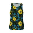 thumbnail image 4 of Easygdp Sunflowers And Blue Flower Men's Tank Top, Sleeveless Muscle T Shirts, Breathable, Quick-Dry, Loose for Gym, Running, Fitness - 4X-Large, 4 of 9