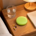 thumbnail image 6 of Pill Organizer Round Light Green Plastic 7 Compartment Daily Use for Travel and Purse, 6 of 7