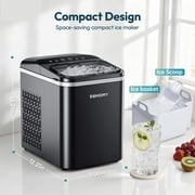 EUHOMY 35lbs/24H Nugget Ice Maker Countertop, Pebble Ice Maker Machine with Auto-Cleaning, Black