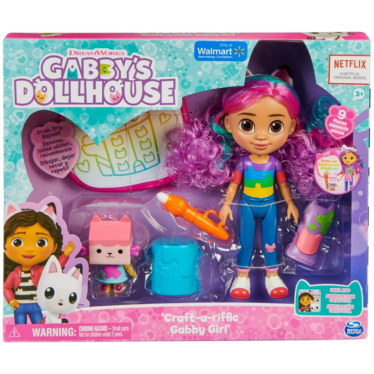 Gabby's Dollhouse, Gabby and Friends Figure Set with Rainbow Doll