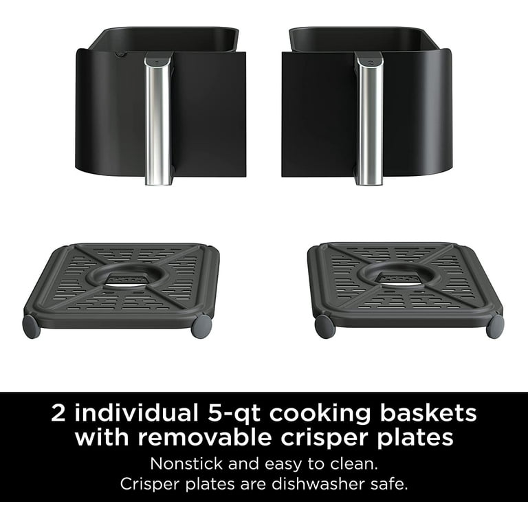 Ninja DZ550 Foodi 10 Quart 6-in-1 Dual Zone Smart XL Air Fryer With 2  Baskets