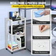 thumbnail image 5 of VEVOR Printer Stand, 3-Tier Rolling Printer Cart, Adjustable Storage Shelf Rack on Lockable Wheels, 19.69x 13.78x 42 inch Printer Table for Home Office Small Spaces Organization, White, 5 of 9