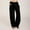 Black, variant on Naughtyhood Women Dress Pants Casual Cotton Linen Drawstring Elastic Waist Solid Long Wide Leg Pants With Pockets