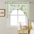thumbnail image 5 of Happy Easter Gnome Swag Valances for Kitchen Window, Rabbits Daisy Flower Green Plaid Egg Small Swag Valances Rod Pocket Curtain Drapes Window Treatment for Bedroom Bathroom, 56x36 Inch, 5 of 9