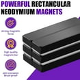 thumbnail image 3 of MIKEDE Neodymium Magnets, 5 Pack Black Super Strong Magnets Bar, Waterproof Heavy Duty Magnet with Adhesive Backing, Rare Earth Small Magnet Strips for Fridge, DIY, Craft, Science - 60x10x3 mm, 3 of 10