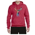 thumbnail image 2 of Wild Bobby, Colorful Paint Splatter Deer Head, Animal Lover, Unisex Graphic Hoodie Sweatshirt, Vintage Heather Red, 2XL, 2 of 3